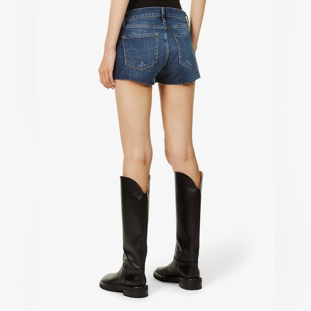 Frame Le Cut Off Mid-Rise Slim Fit Denim Shorts Festival Outfit | Size 27 - Picture 5 of 15
